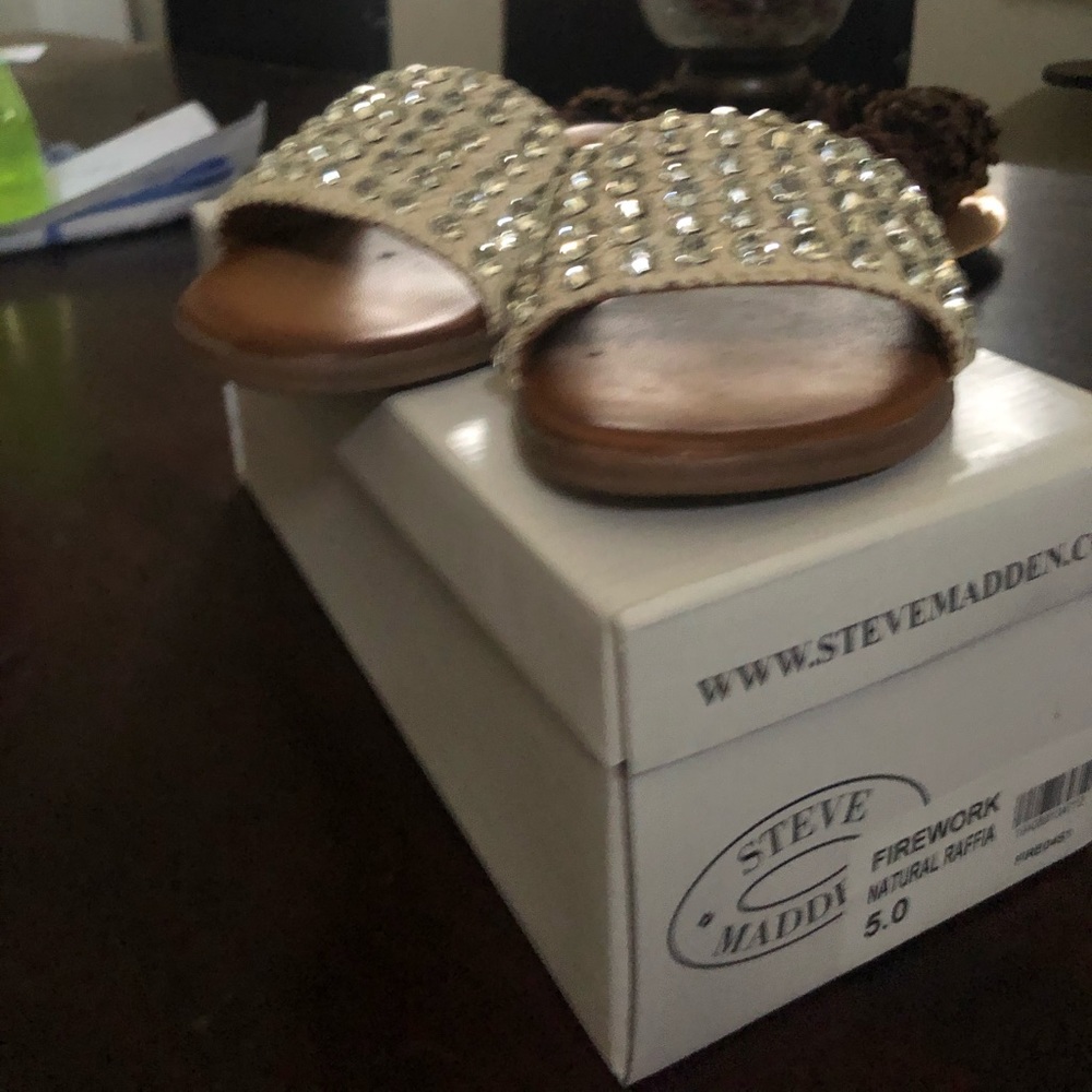 Steve Madden Firework Natural Raffia Sandal